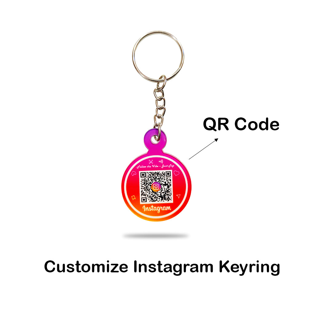 Customize Smart NFC Instagram Keyring - with QR Code(Custom Design, Your Link Added)