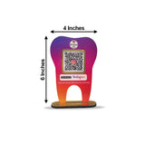 Dental Tooth Shaped NFC Single QR Instagram Theme Standee - For Dentists