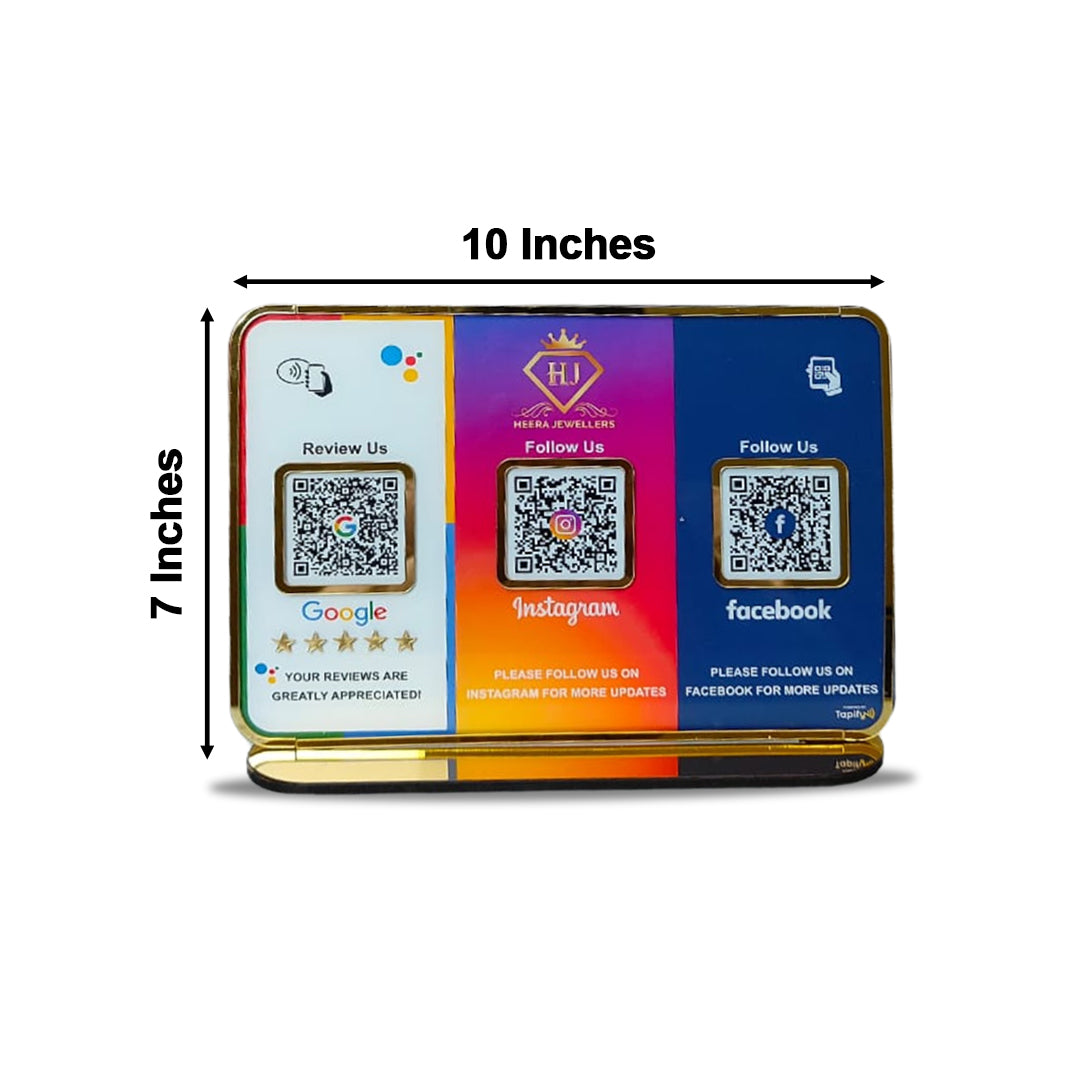 Premium Smart NFC Table Top Standee | Social Media Theme Edition