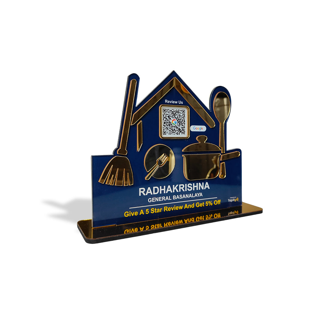 Crockery Shaped - Smart NFC 1 QR  Table Top Standee