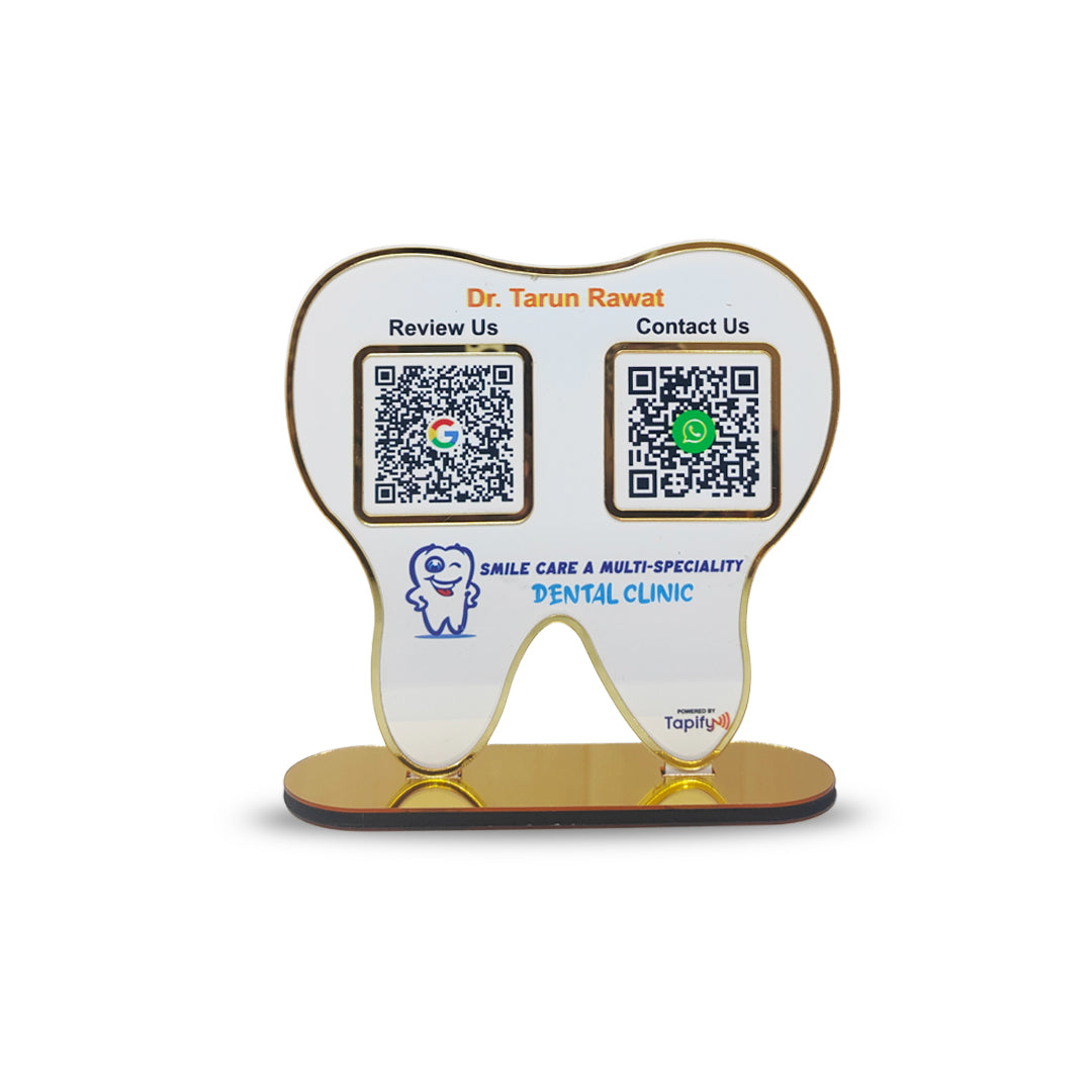 Tooth Shaped Smart NFC 2-in-1 Standee - For Dentists
