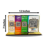 Premium Smart NFC 4QR Table Top Standee  Google, Instagram , Whatsapp with Big UPI  II