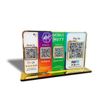 Premium Smart NFC 4QR Table Top Standee  Google, Instagram , Whatsapp with Big UPI  II