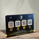 Smart NFC 4-in-1 Table Top Standee - Landscape Edition | Black Colour Big Size