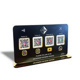 Smart NFC 4-in-1 Table Top Standee - Landscape Edition | Black Colour Big Size