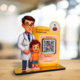 Doctor & Kid Cutout Shape - Smart NFC 1QR Standee for Pediatricians