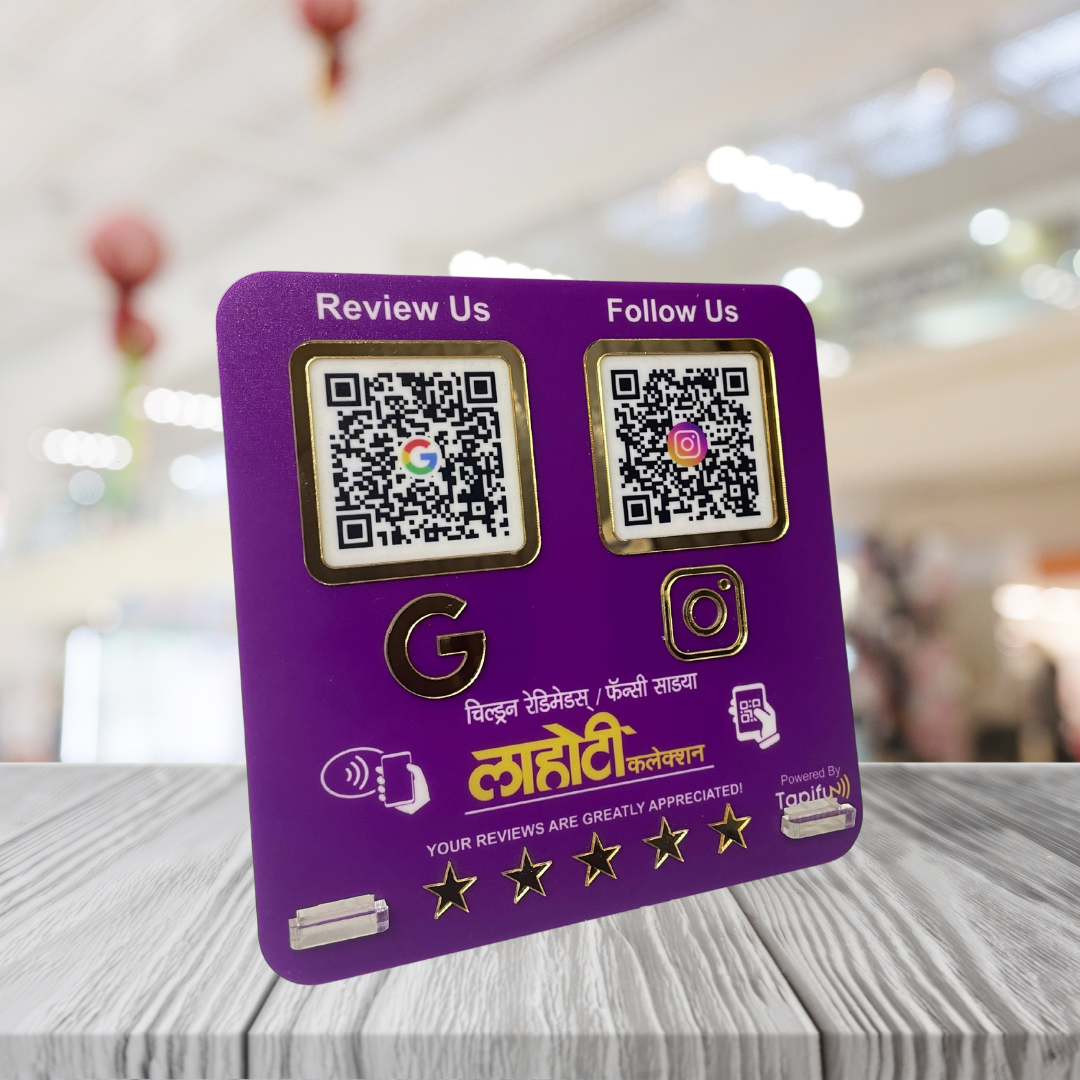 Tapify - Smart NFC 2-in-1 Table Top Standee | Slanting Style