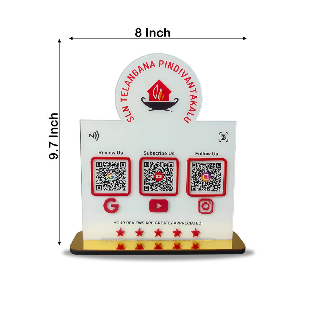 Logo Cutout With Rectangle Shape  - Smart NFC 3-in-1 Table Top Standee