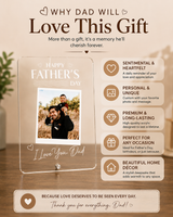 Personalized Transparent Acrylic Photo Plaque for Dad | Custom Father's Day Picture Frame with Stand