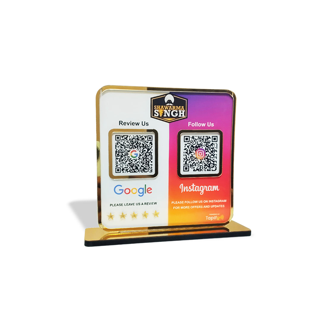 Premium Smart NFC Standee – Google & Instagram Theme