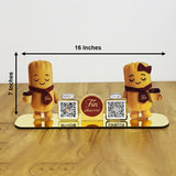 Teddy Cutout Smart NFC 2QR Standee - For Restaurant