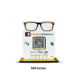 Spectacle Shaped Cutout Edition - Smart NFC Single QR - Table Top Standee - Optical Business