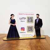 Girl & Man Cutout Smart NFC 2 in 1 Standee - For Garment Shop
