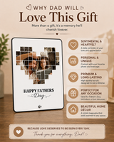 Custom Heart Collage Acrylic Photo Plaque for Dad