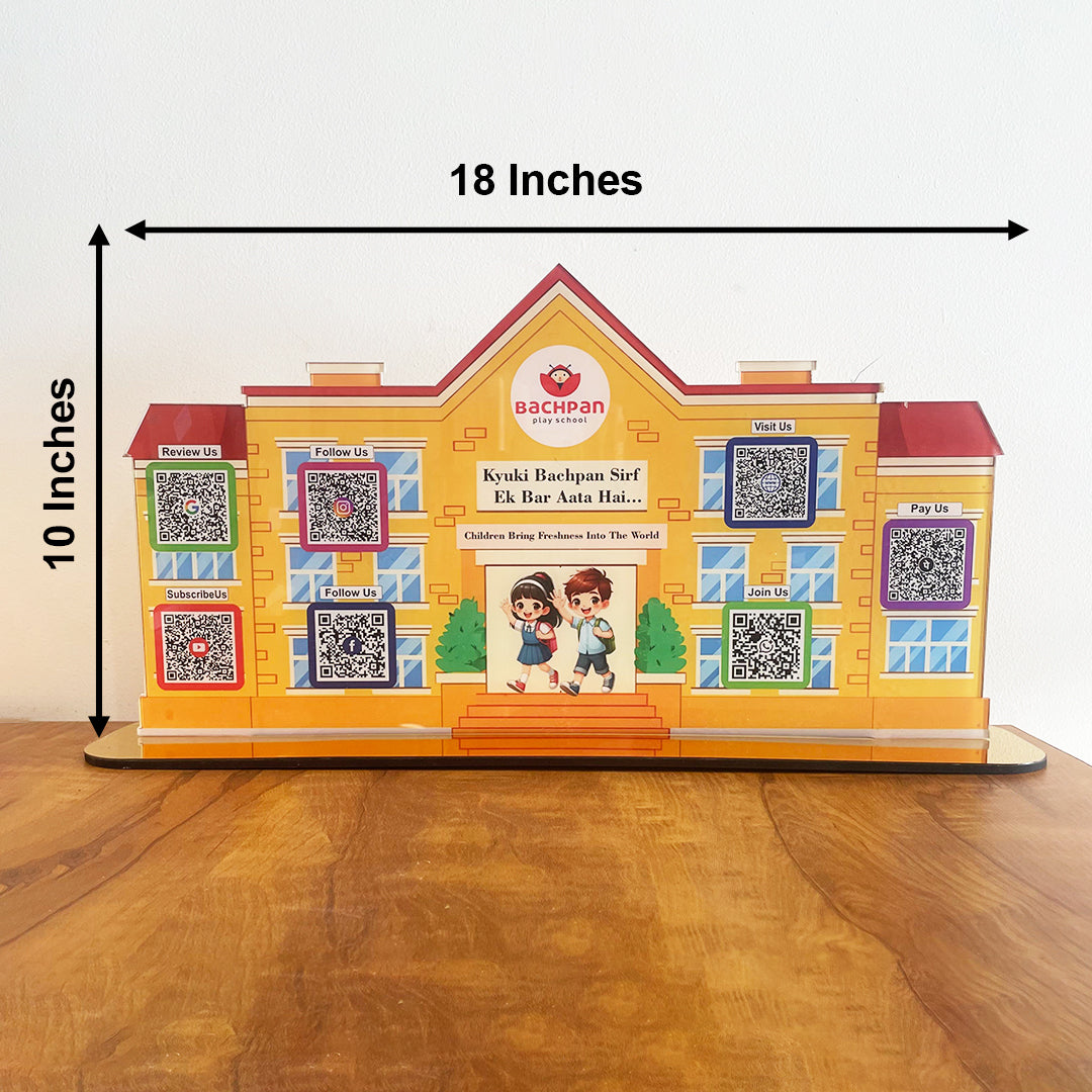School Shaped  - Smart NFC 8-in-1 Tabletop Standee