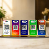 New Premium |Social Media Theme Edition | 5 in 1 Smart NFC Standee For - Google, Instagram, Facebook, Whatsapp, Justdial