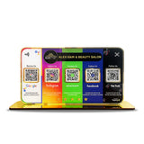 Premium Smart NFC Standee - 5QR Table Top Standee | Google, Instagram, Whatsapp, Facebook, TikTok