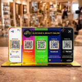 Premium Smart NFC Standee - 5QR Table Top Standee | Google, Instagram, Whatsapp, Facebook, TikTok