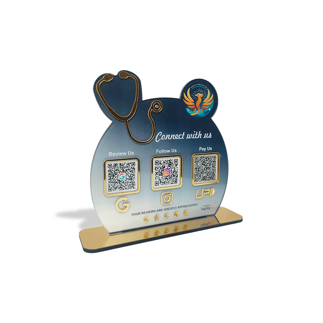 Smart NFC 3-in-1 Standee - Big Stethoscope Cutout | For Doctors