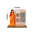 Lady in Saree Cutout Smart NFC 2-QR Standee - For ladies Garments Business