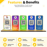 New Premium |Social Media Theme Edition | 5 in 1 Smart NFC Standee For - Google, Instagram, Whatsapp, Website & LinkedIn