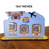 Drone Cutout Shaped Smart NFC 3-in-1 Tabletop Standee