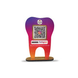Dental Tooth Shaped NFC Single QR Instagram Theme Standee - For Dentists