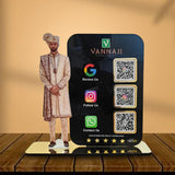 Sherwani Cutout Shape - Smart NFC 3QR Table Top Standee