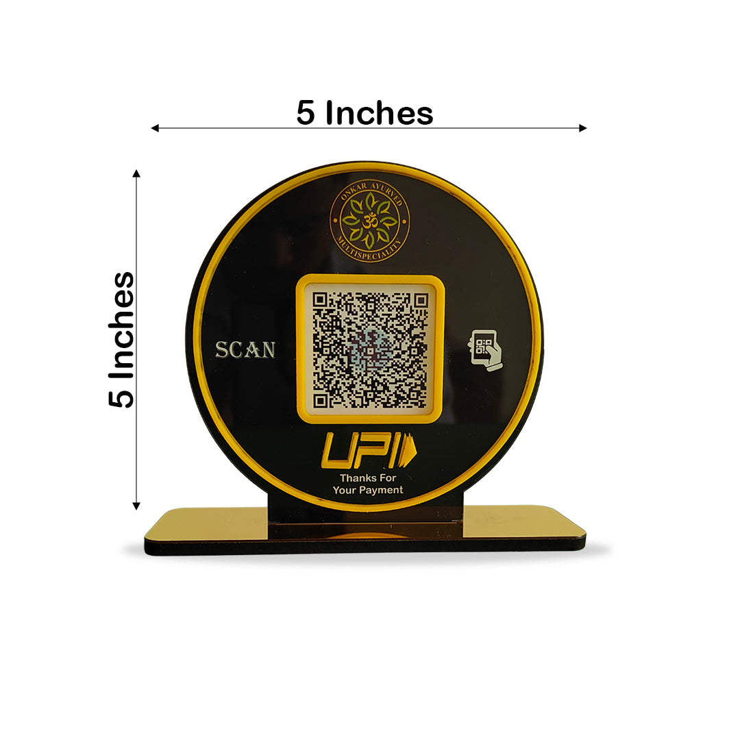 Circle Shape Logo cutout  - Smart NFC 1 QR Table Top Standee