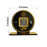 Circle Shape Logo cutout  - Smart NFC 1 QR Table Top Standee