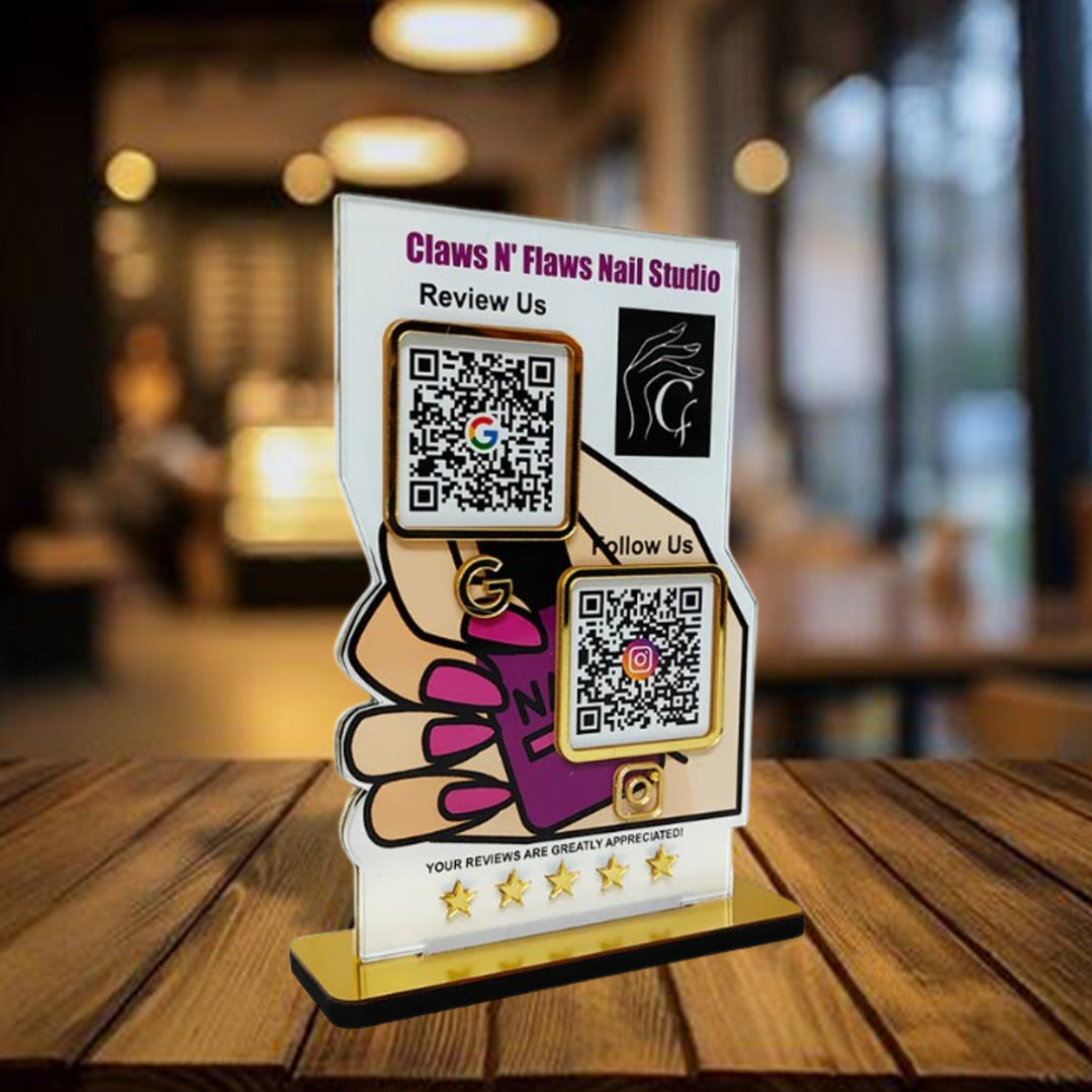 Smart NFC 2-in-1 Standee - Nail theme Edition  - For Beauty Parlour & Nail Care Industry