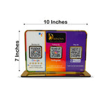 Premium Smart NFC 3QR Table Top Standee | Social Media Theme Edition - For-Google Review, Instagram Follow, Phone Pay