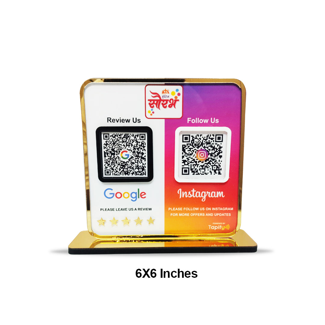 Premium Smart NFC Standee – Google & Instagram Theme