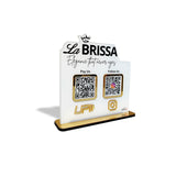 Logo Name Cutout Shaped -  Smart NFC 2QR-in-1 Tabletop Standee