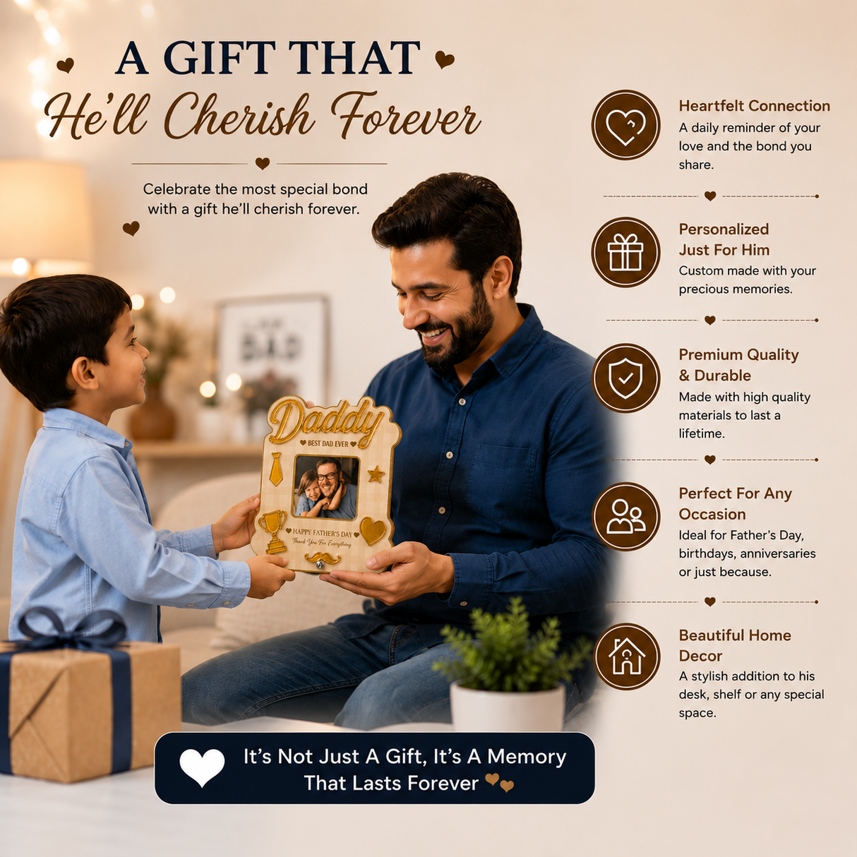 Best Dad Ever Personalized Photo Standee Decoration