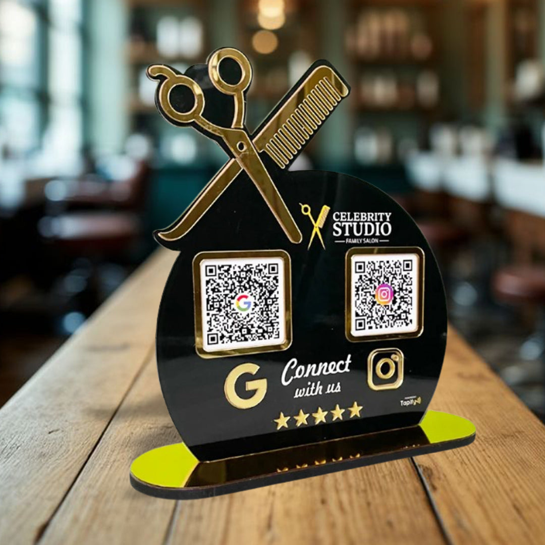 Tapify - Smart NFC 2-in-1 Tabletop Standee For Salons & Beauty Parlours