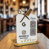 Smart NFC 2-in-1 Tabletop Standee - Portrait Style - For Salons & Beauty Parlours