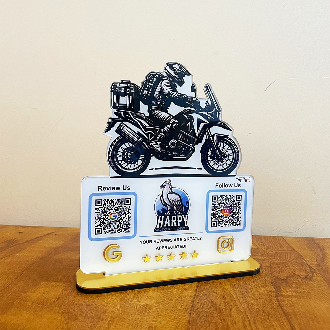Bike Logo Cutout Edition - Smart NFC 2-in-1 Table Top Standee