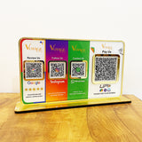Premium Smart NFC 4QR Table Top Standee  Google, Instagram , Whatsapp with Big UPI
