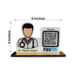 Doctor Cutout Shape - 1 QR Table Top Standee - UPI ( Without NFC )