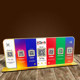 Premium Smart NFC Standee - 7QR Table Top Standee | Social Media Theme Edition
