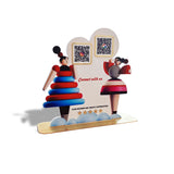 Doll Cutout Shaped Smart NFC 2QR Tabletop Standee