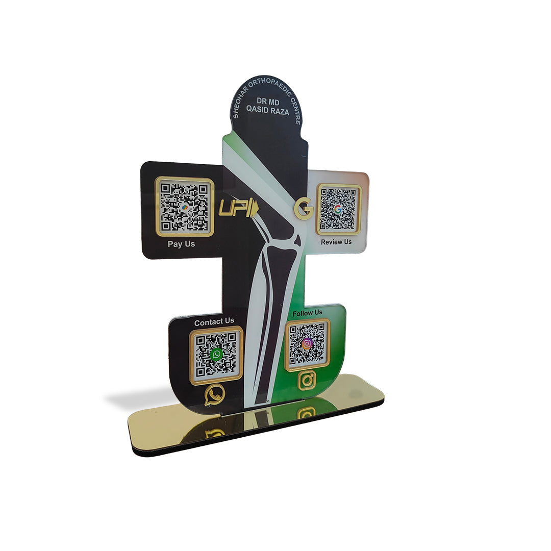 Smart NFC 4-in-1 Tabletop Standee – Knee joint (orthopedic theme)