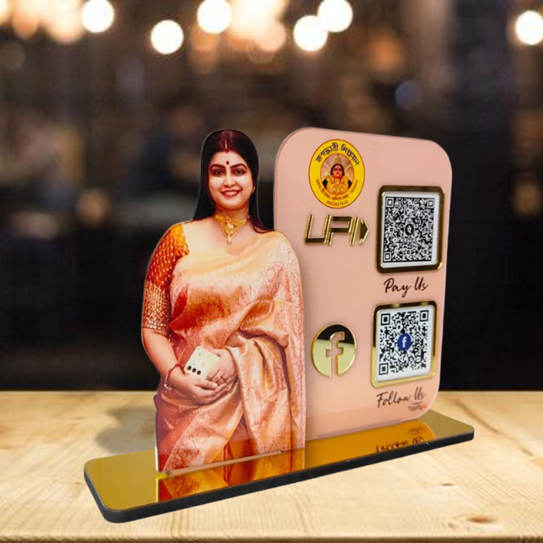 Tapify - Lady Cutout Smart NFC 2QR Standee