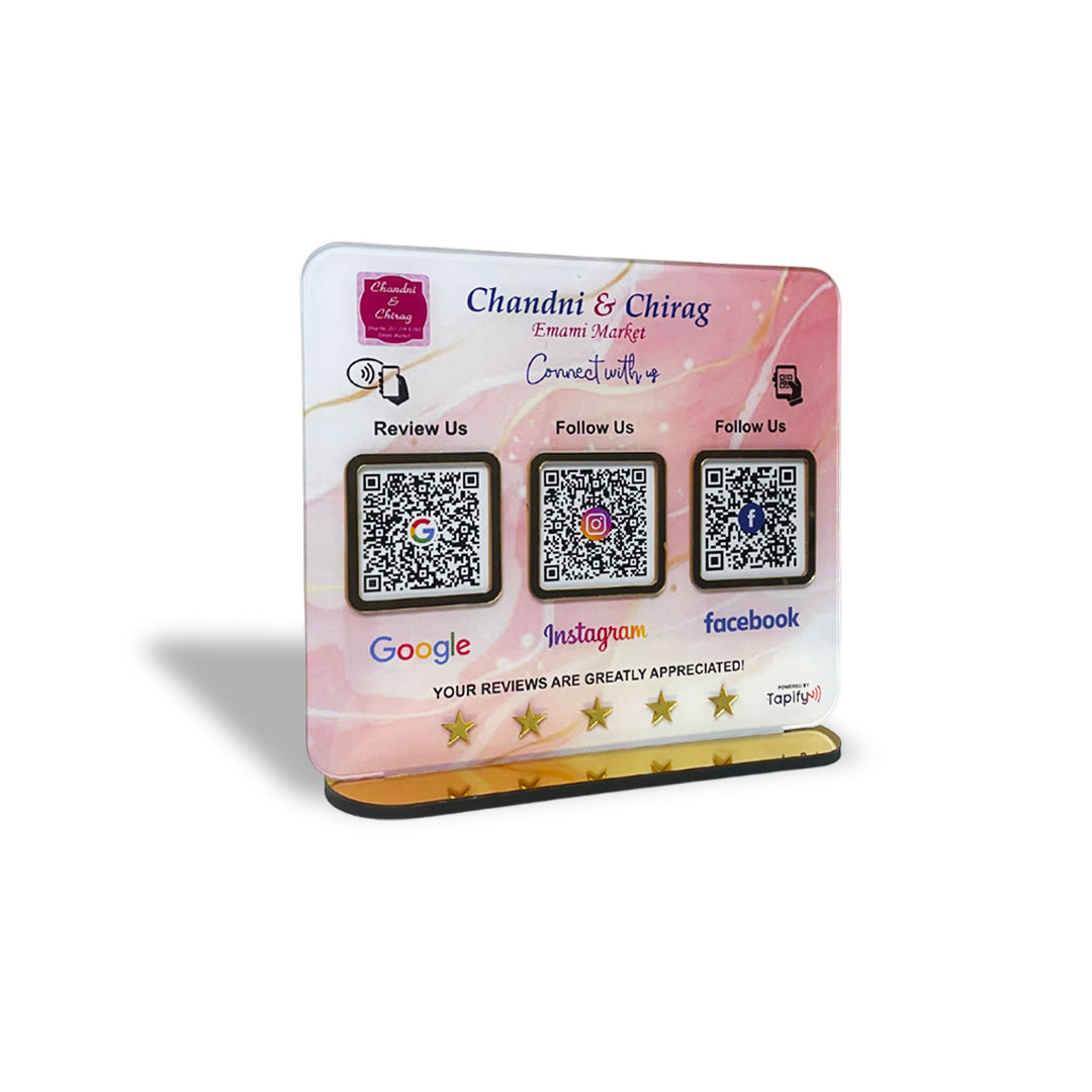 Smart NFC 3-in-1 Table Top Standee - Marble Theme