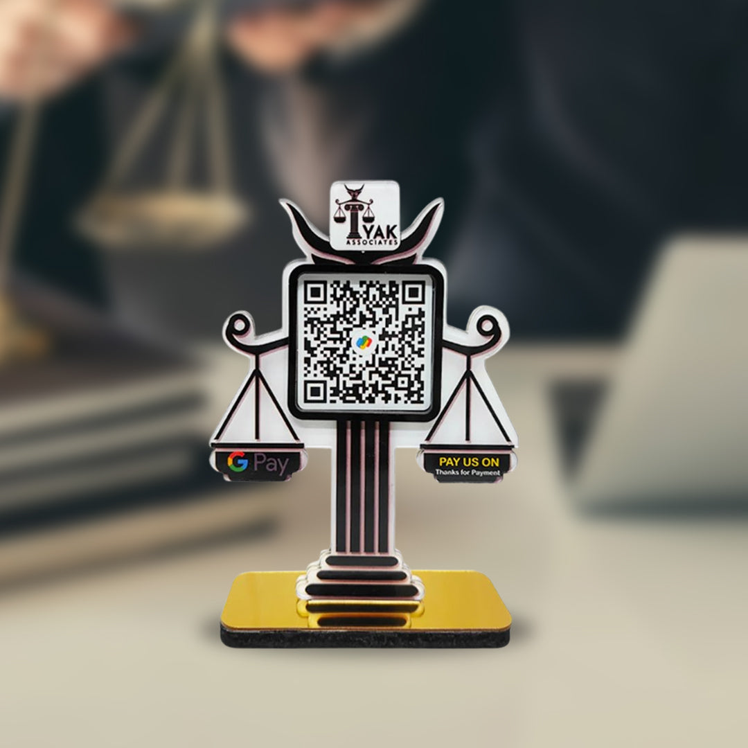 Smart NFC 1 QR Table Top Standee - For Advocates & Law Firm