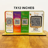 Premium Smart NFC 4QR Table Top Standee  Google, Instagram , Whatsapp with Big UPI