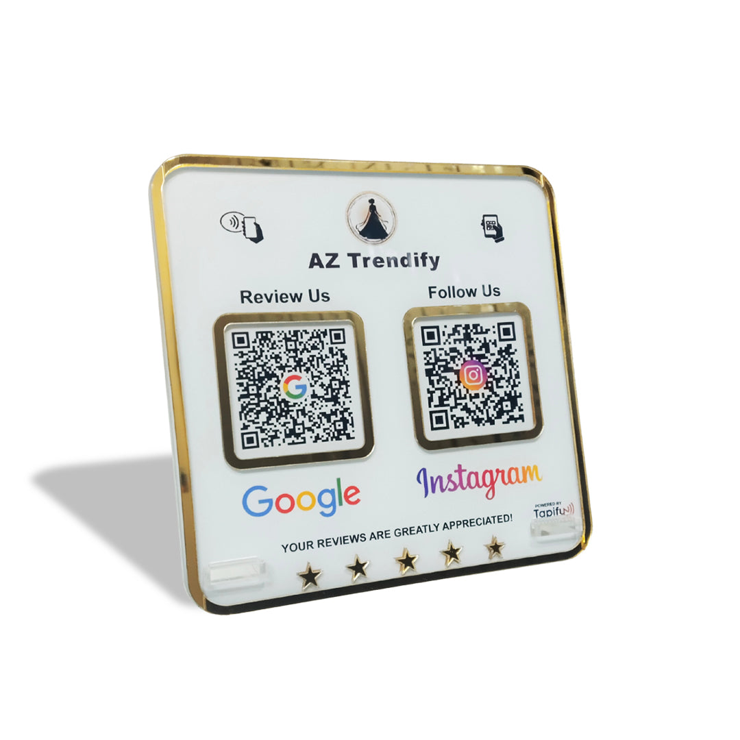 Tapify - Premium Smart NFC 2-in-1 Table Top Standee | Slanting style