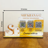 Separate Logo Cutout Shaped 3QR Table Top Smart NFC Standee