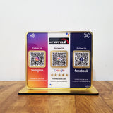 Premium Smart NFC 3-in-1 Table Top Standee - Insta , Google , FB - Theme